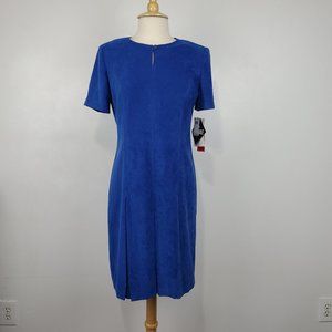 R&K Originals Vintage Blue Brushed Feel Short Sleeve Shift Dress NWT Size 10